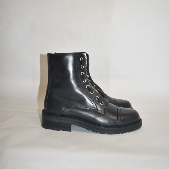 $300 ALLSAINTS ALARIA LEATHER BOOTS MOTO COMBAT MILITARY  ALLSAINTS ALARIA LEATHER BOOTS MOTO COMBAT MILITARY CHUNKY 41 (TB14)